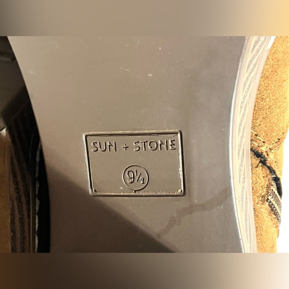 Sun + Stone Women’s Brown Suede Zip-Up Heeled Ankle Boots Size 9.5 - Picture 9 of 14